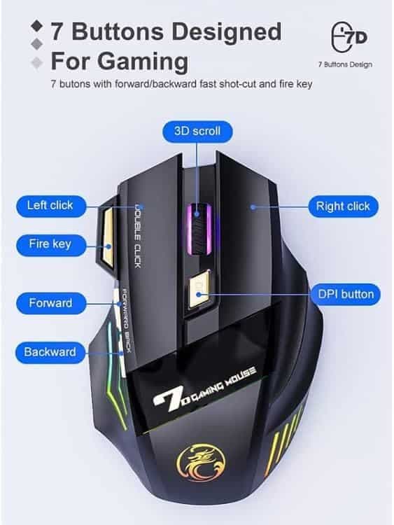ماوس بی‌سیم و گیمینگ، دو حالته دارای نورپردازی RGB — تصویر ۶
