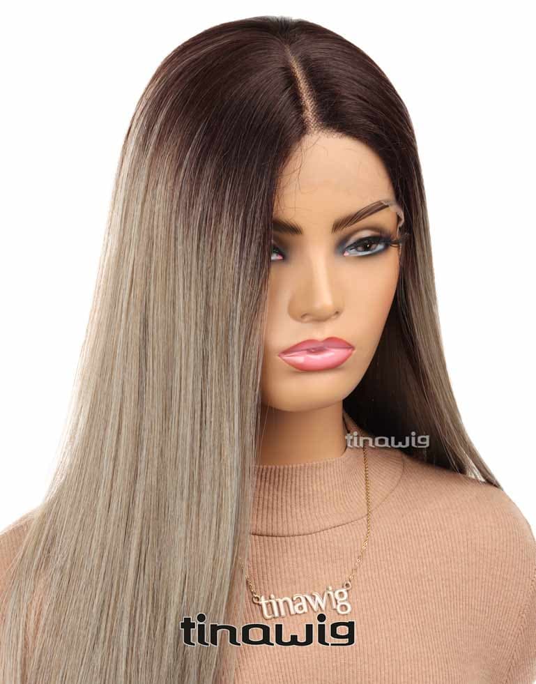 کلاه گیس زنانه ROSALIA80-4-streel موی مصنوعی رنگ آمبره طوسی — تصویر ۶