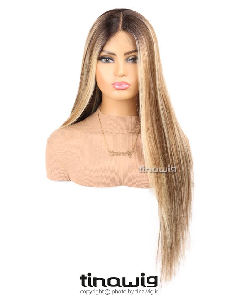 کلاه گیس زنانه کدROSALIA80-23B-613 موی مصنوعی رنگ هایلایت — تصویر ۵