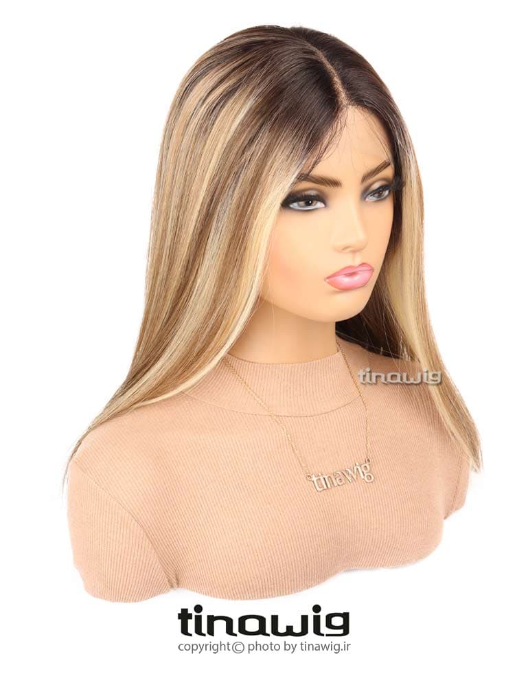 کلاه گیس زنانه کدROSALIA80-23B-613 موی مصنوعی رنگ هایلایت — تصویر ۳