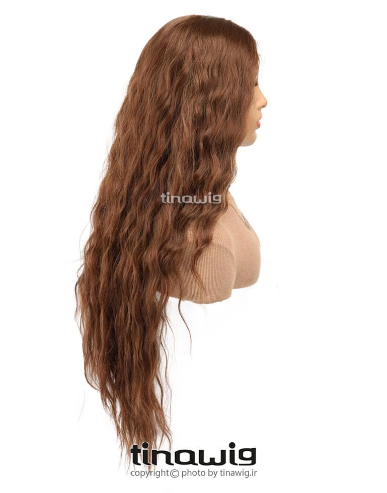 کلاه گیس زنانه کدALISA80-30 موی مصنوعی رنگ قهوه ای روشن — تصویر ۸
