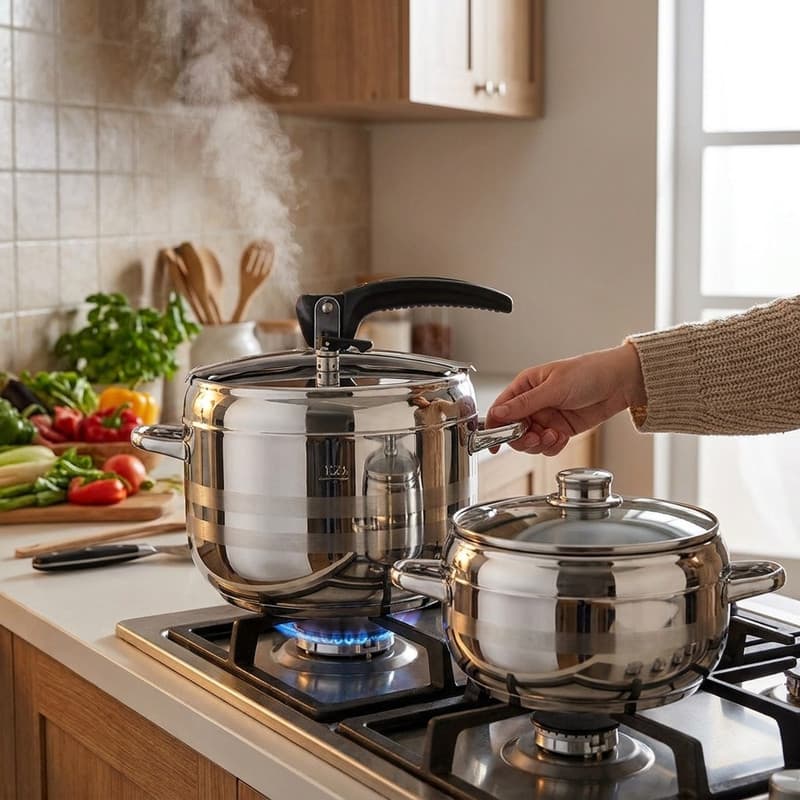 زودپز دوقلو مانهیم مدل PRCTIC گنجایش 7 و 3.5 لیتر — تصویر ۱۰