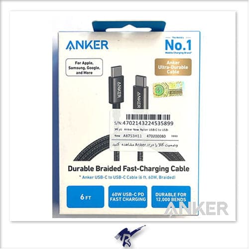 کابل Anker USB-C to USB-C مدل A8753H11 طول 1.8 متر — تصویر ۶