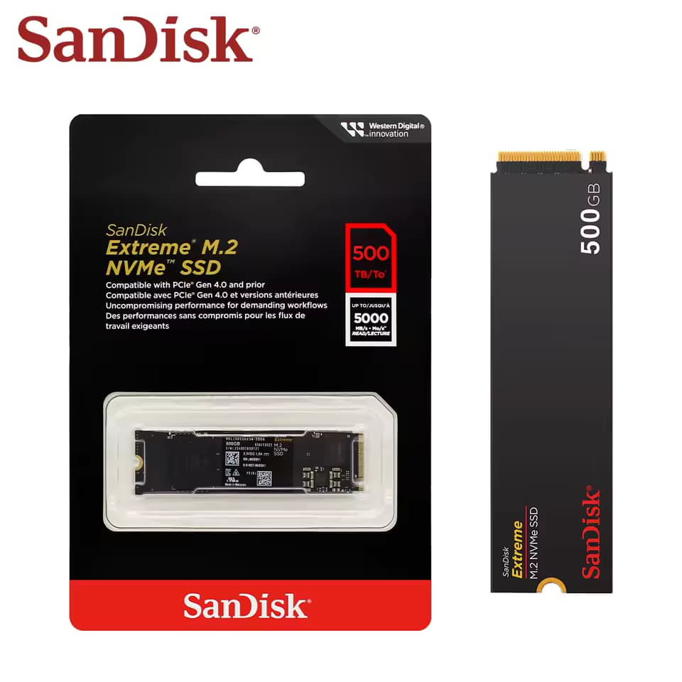 اس اس دی اینترنال M.2 NVMe سن دیسک SDSSDX3Nمدل Extreme ظرفیت 500 گیگابایت — تصویر ۲