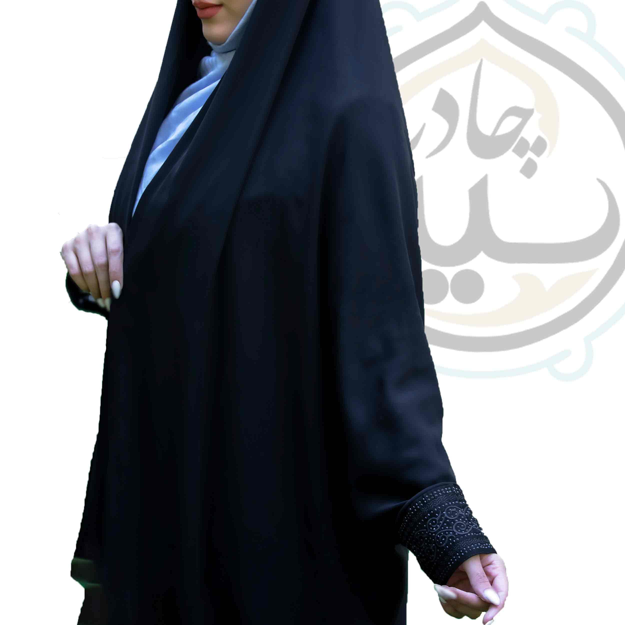 چادر مشکی دانشجویی مچ دار | اصالت، راحتی، زیبایی — تصویر ۷