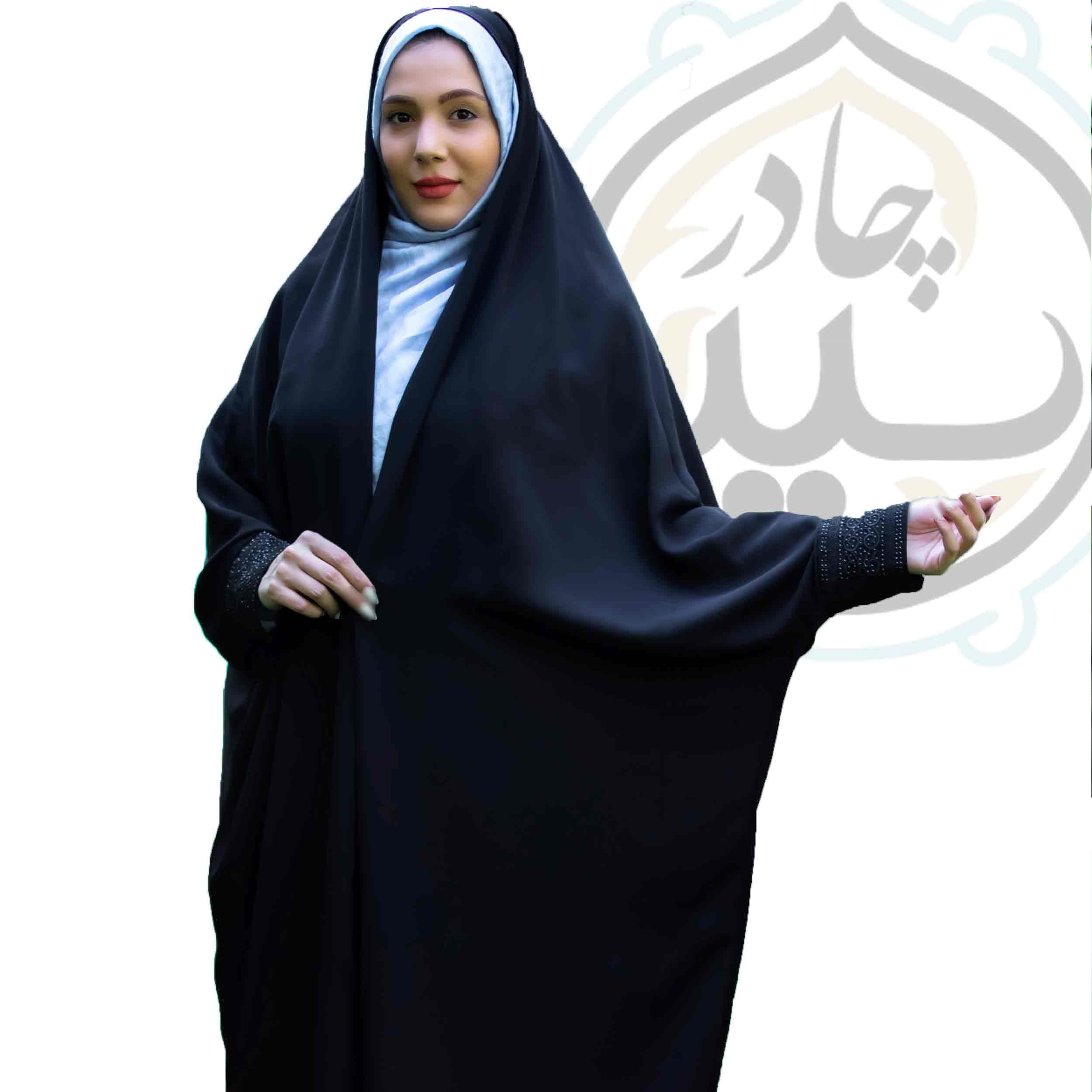 چادر مشکی دانشجویی مچ دار | اصالت، راحتی، زیبایی — تصویر ۲
