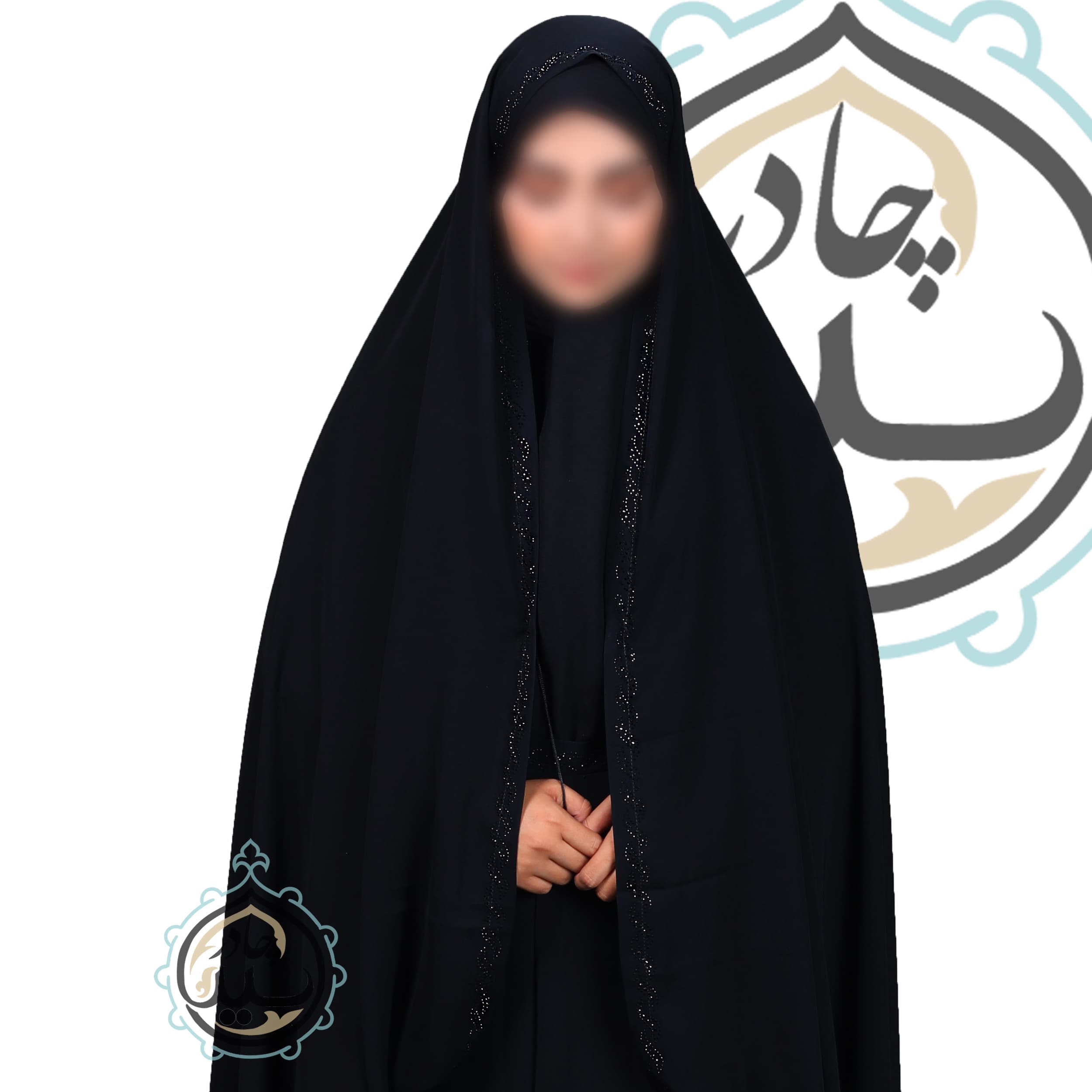 چادر مجلسی حسنا نگین دار | ساده بپوش، خاص بدرخش — تصویر ۲