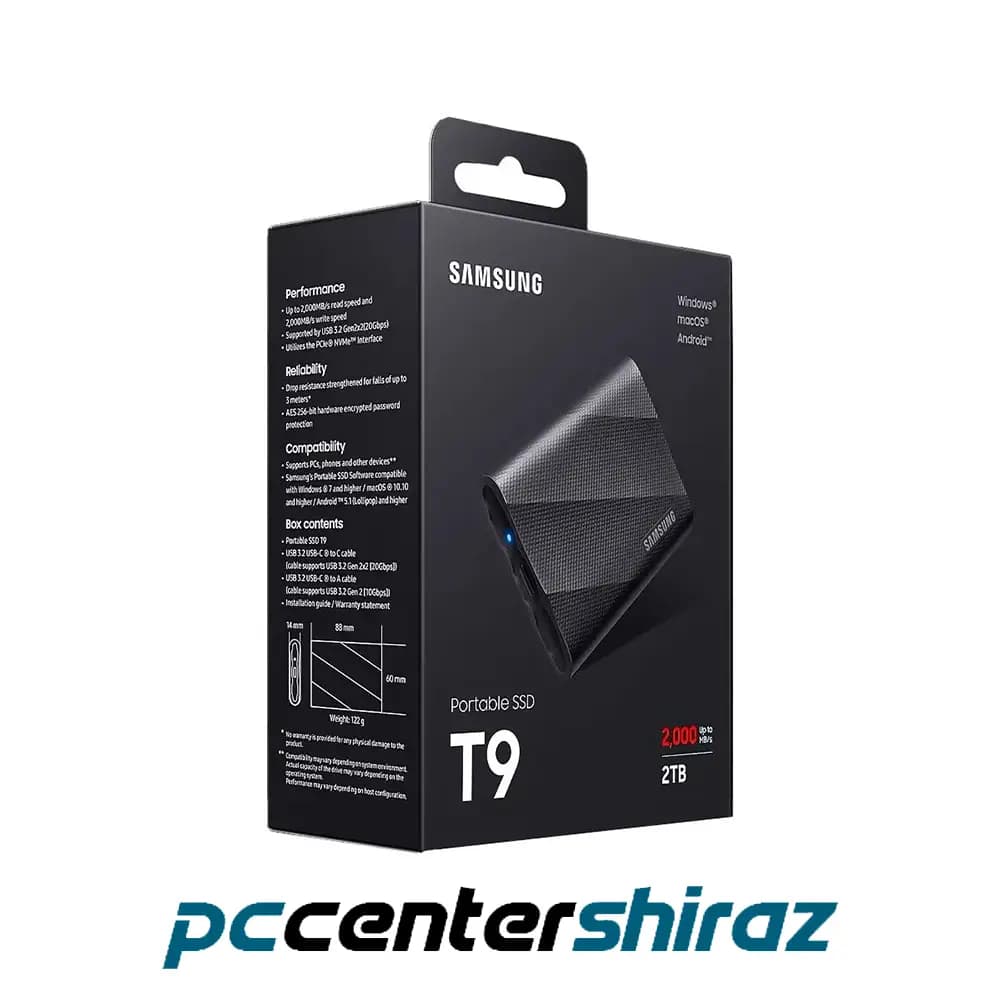 حافظه SSD اکسترنال سامسونگ مدل Portable SSD T9 ظرفیت 2 ترابایت — تصویر ۶