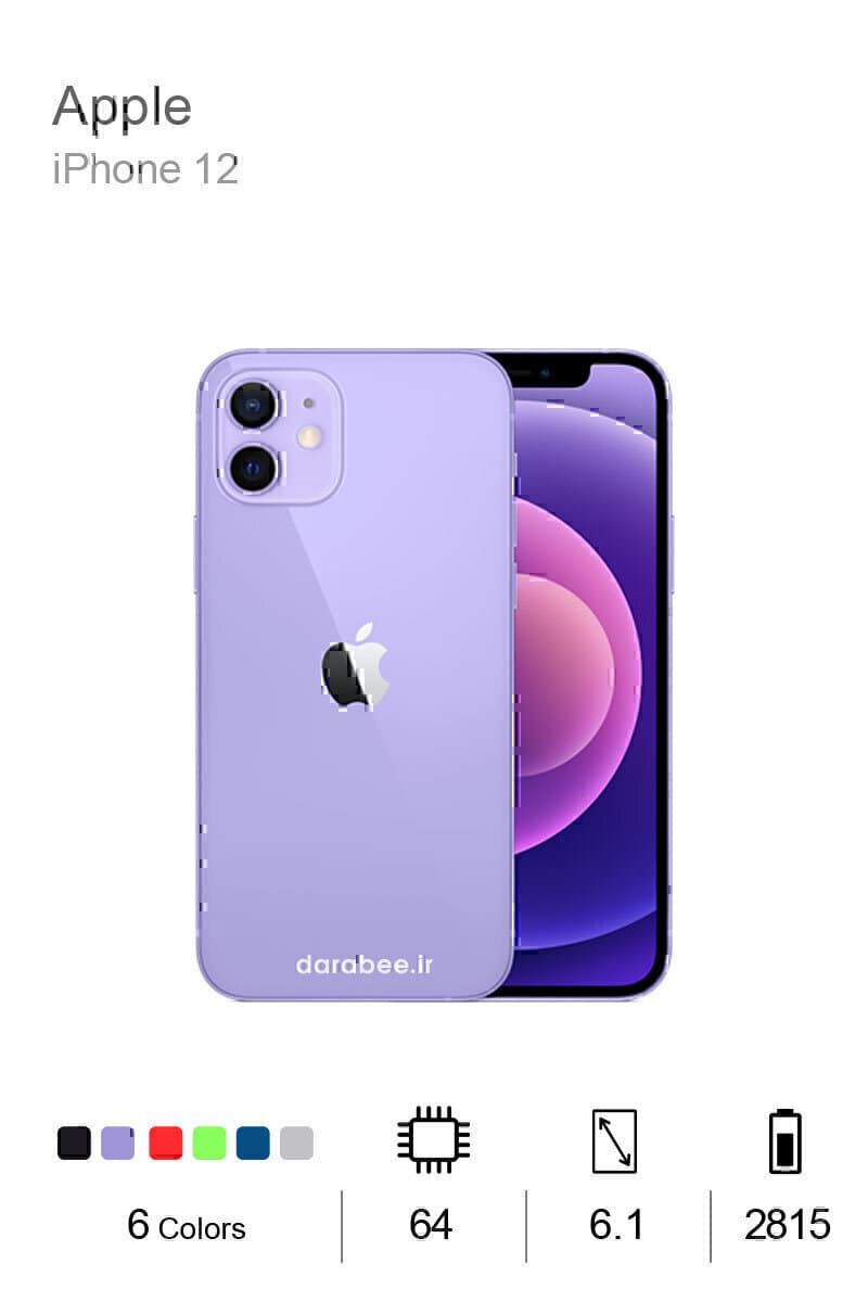 گوشی موبایل اپل مدل iPhone 12 JA تک سیم‌ کارت ظرفیت 64 گیگابایت و رم 4 گیگابایت – نات اکتیو — تصویر ۲