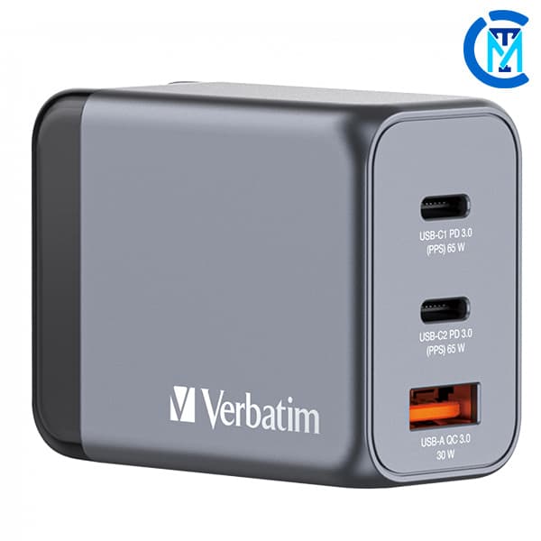 شارژر دیواری ورباتیم 32201 verbatim سه پورت مدل 65W — تصویر ۴