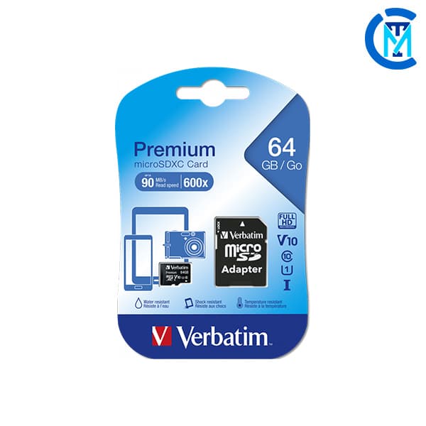 کارت حافظه Micro SDXC ورباتیم مدل Premium سرعت 90MB ظرفیت 64 گیگابایت — تصویر ۳