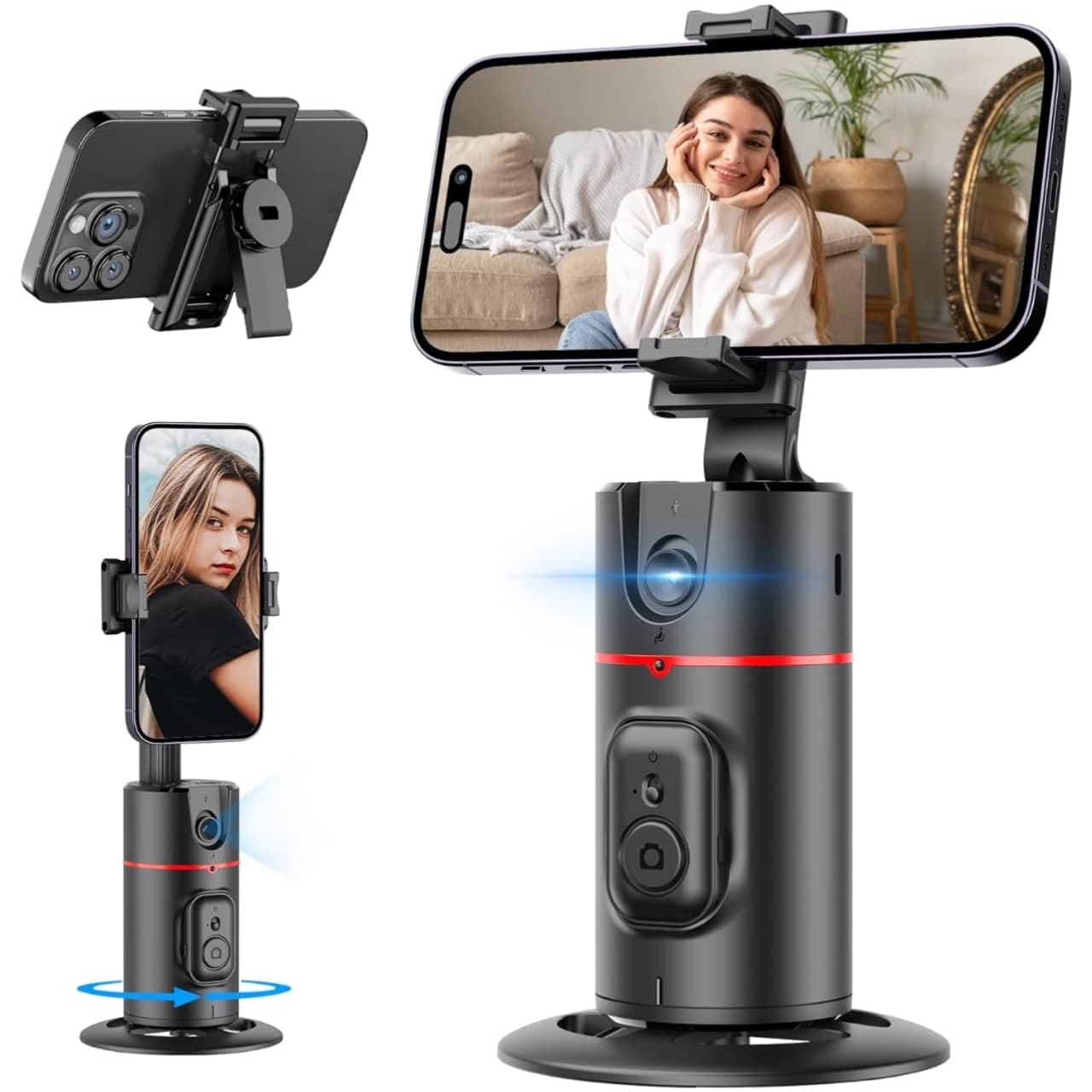 پایه موبایل هوشمند با قابلیت تشخیص چهره و چرخش 360 درجه خودکار qirita