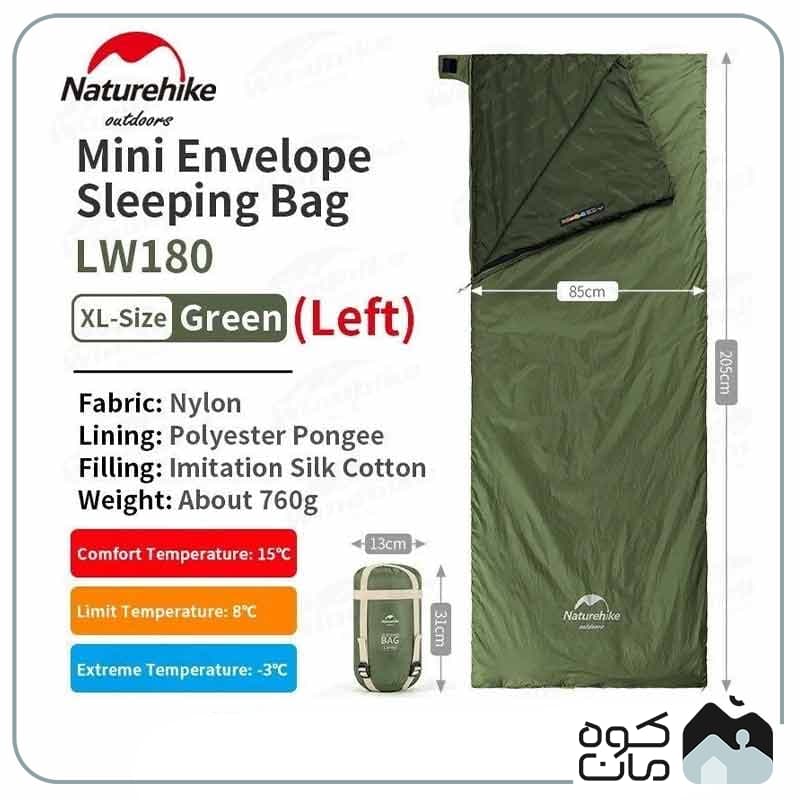 کیسه خواب الیاف نیچرهایک مدل LW180 کد NH21MSD04 — تصویر ۴