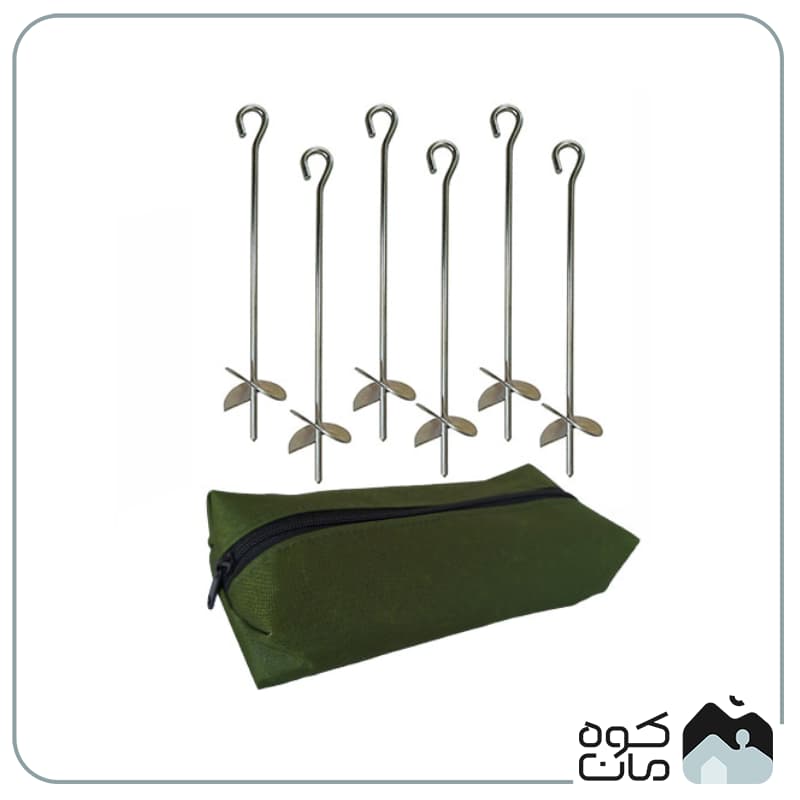 میخ چادر دانانیک مدل چرخشی کد MK325 بسته 6عددی — تصویر ۲