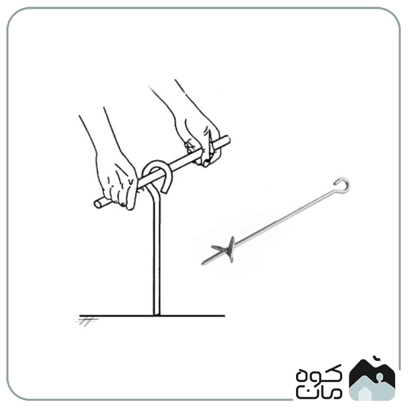 میخ چادر دانانیک مدل چرخشی کد MK325 بسته 6عددی — تصویر ۳