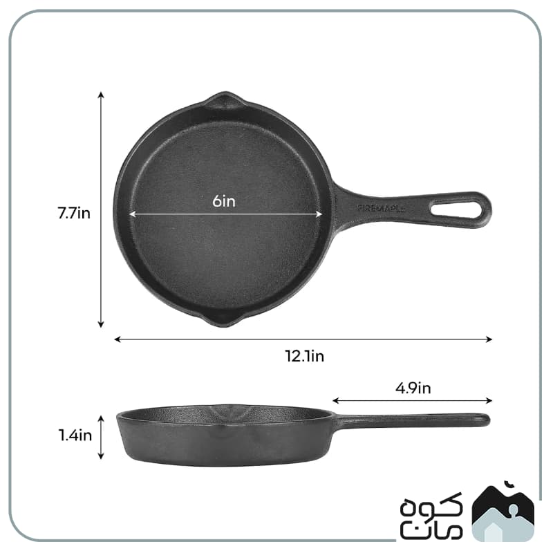 ماهیتابه چدنی فایرمپل مدل BLACKHAWK — تصویر ۱۰