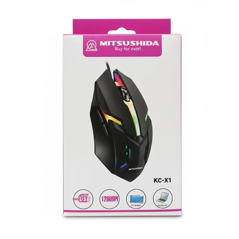 ماوس سیم دار RGB میتسوشیدا MITSUSHIDA مدل KC-X1