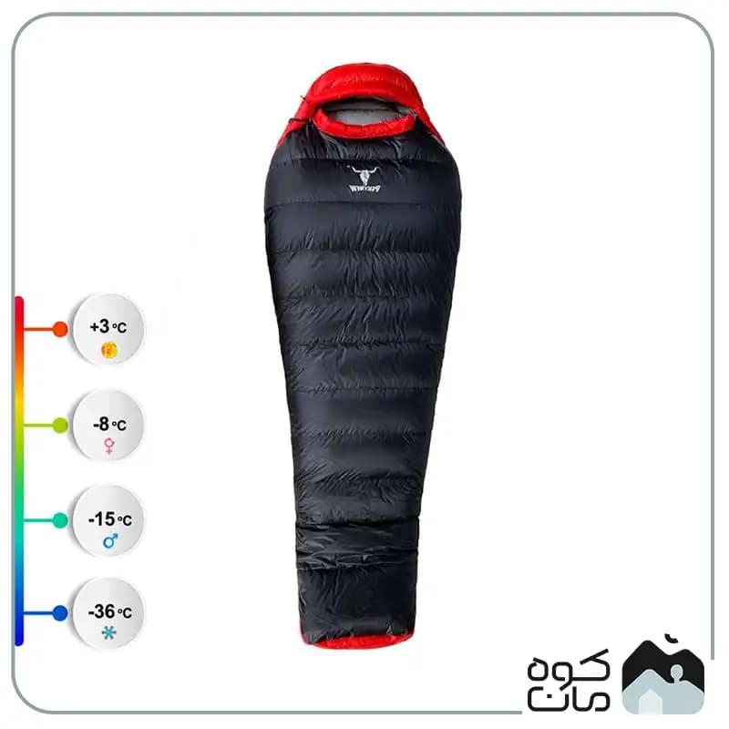 کیسه خواب کله گاوی مدل PEKYNEW Arctic 700 — تصویر ۹