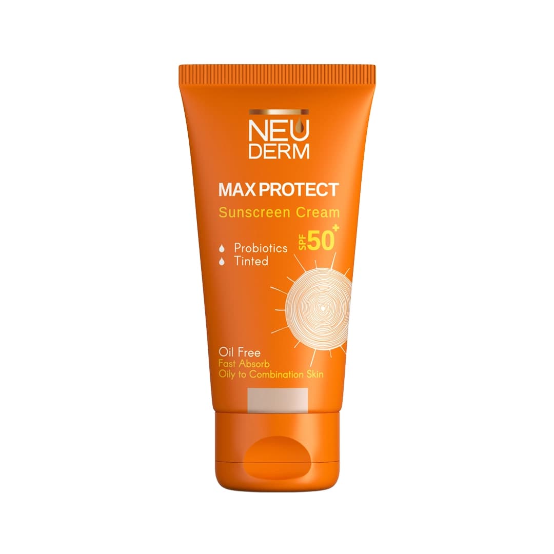 ضد آفتاب مکس پروتکت نئودرم فاقد چربی رنگی مناسب پوست های چرب SPF 50 سری Max Protect
