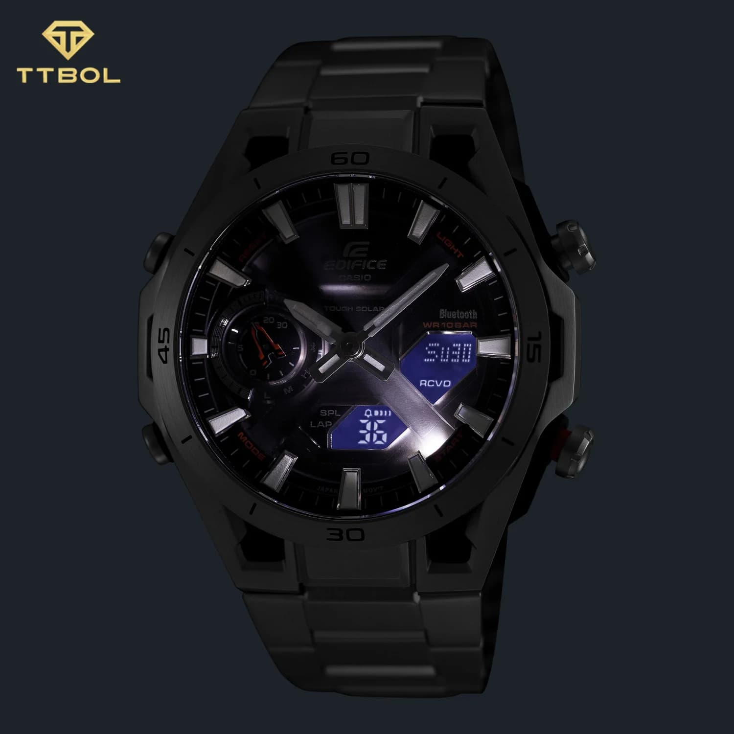 ساعت مچی مردانه کاسیو ادیفایس CASIO EDIFICE ECB-2300D-1ADF — تصویر ۱۲