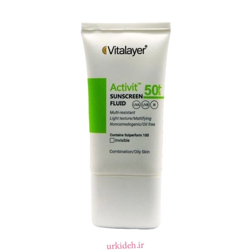 فلوئید ضد آفتاب اکتی ویت ویتالیر SPF 50 پوست چرب و مختلط Activit حجم 50 میل