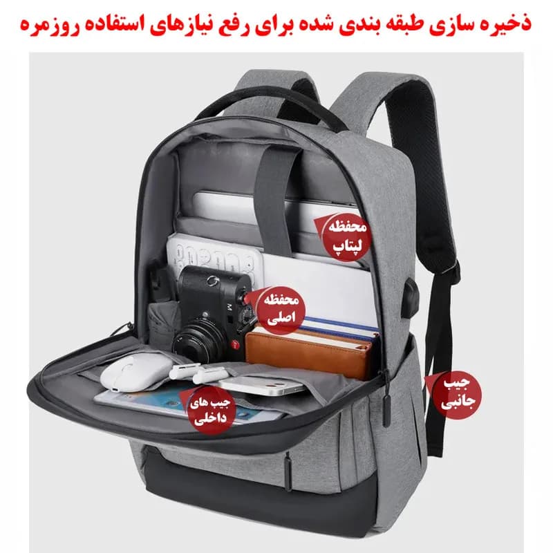 کوله پشتی لپ تاپ مدل 1139 مناسب برای لپ تاپ 14.1 تا 15.6 اینچی — تصویر ۱۲