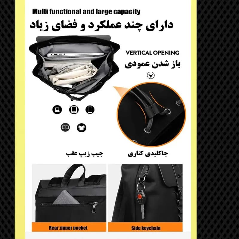 کوله پشتی لپ تاپ مدل 7178 مناسب برای لپ تاپ 14.1 تا 15.6 اینچی — تصویر ۵