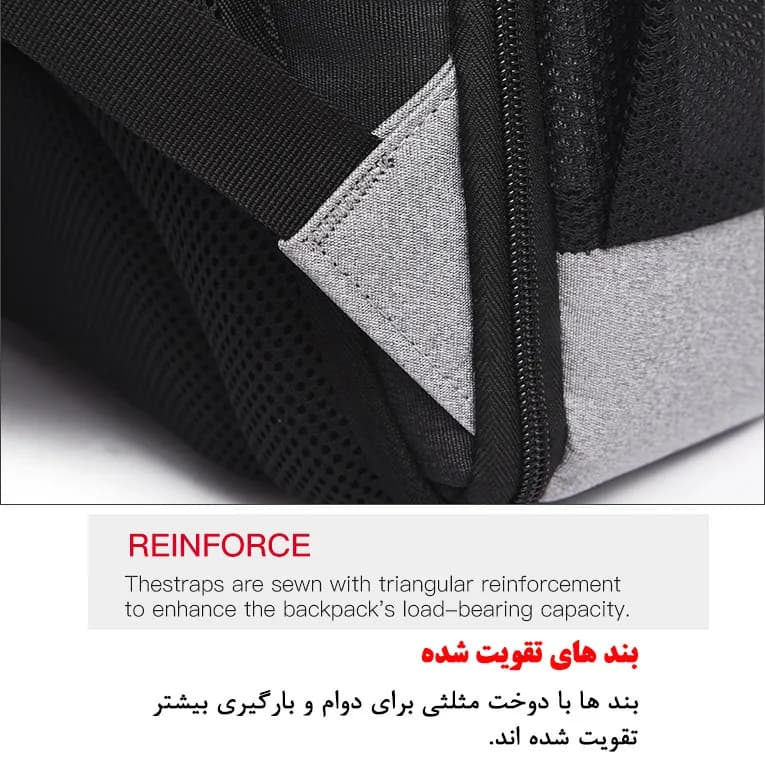 کوله پشتی لپ تاپ کد 085 مناسب برای لپ تاپ 15.6 اینچی — تصویر ۶
