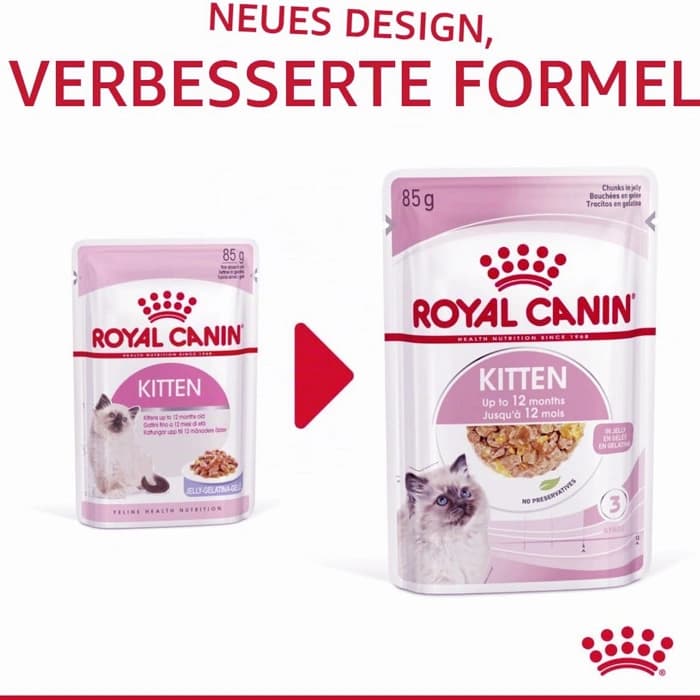پوچ بچه گربه رویال کنین طعم مرغ در ژله مدل کیتن وزن 85 گرم Royal Canin Kitten in Jelly — تصویر ۲