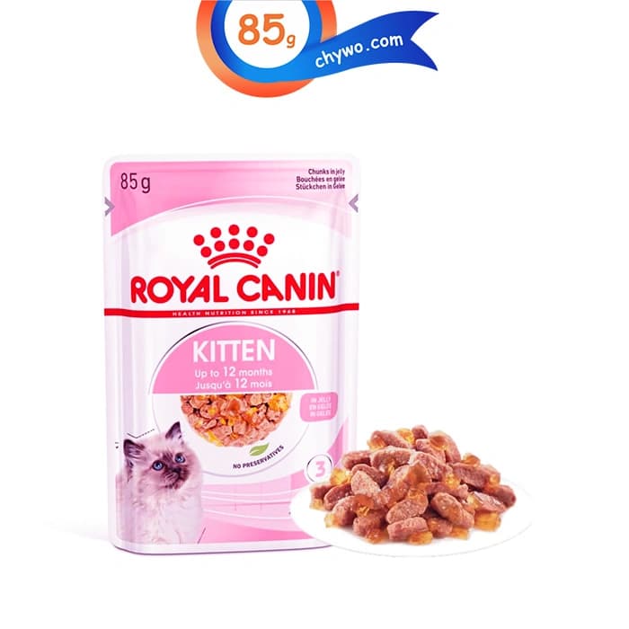 پوچ بچه گربه رویال کنین طعم مرغ در ژله مدل کیتن وزن 85 گرم Royal Canin Kitten in Jelly