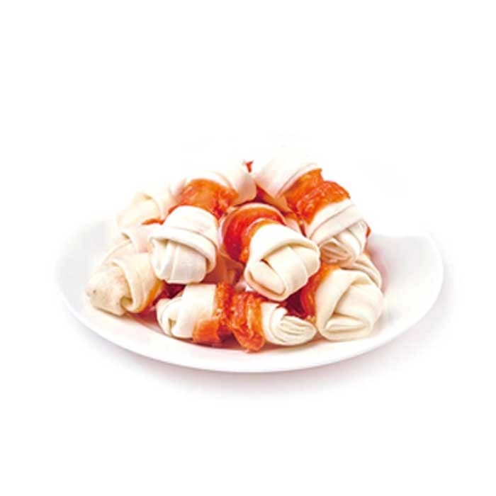 تشویقی سگ ونپی طعم مرغ مدل روهاید دوسر گره 7 عددی وزن 90 گرم Wanpy Chicken & Rawhide Wraps — تصویر ۴