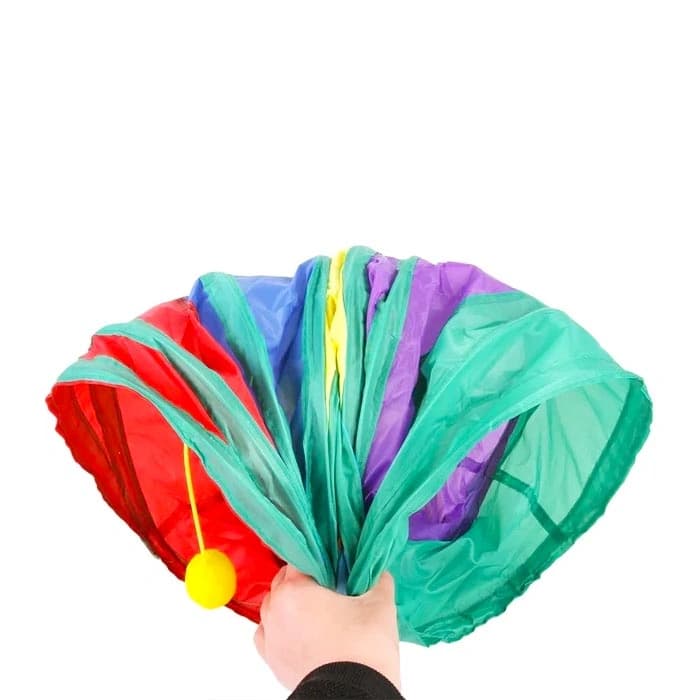 اسباب بازی تونل گربه دارای 3 راه رنگین کمانی ابعاد 80×30 سانتی متر — تصویر ۵