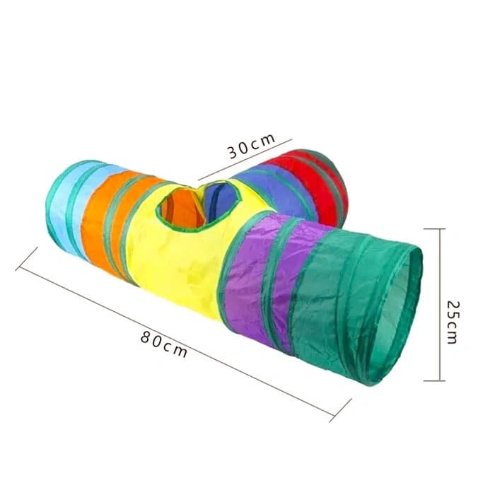 اسباب بازی تونل گربه دارای 3 راه رنگین کمانی ابعاد 80×30 سانتی متر — تصویر ۷
