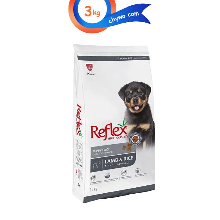 غذای خشک توله سگ رفلکس مدل پاپی طعم بره و برنج وزن 3 کیلوگرم Reflex Dog Puppy