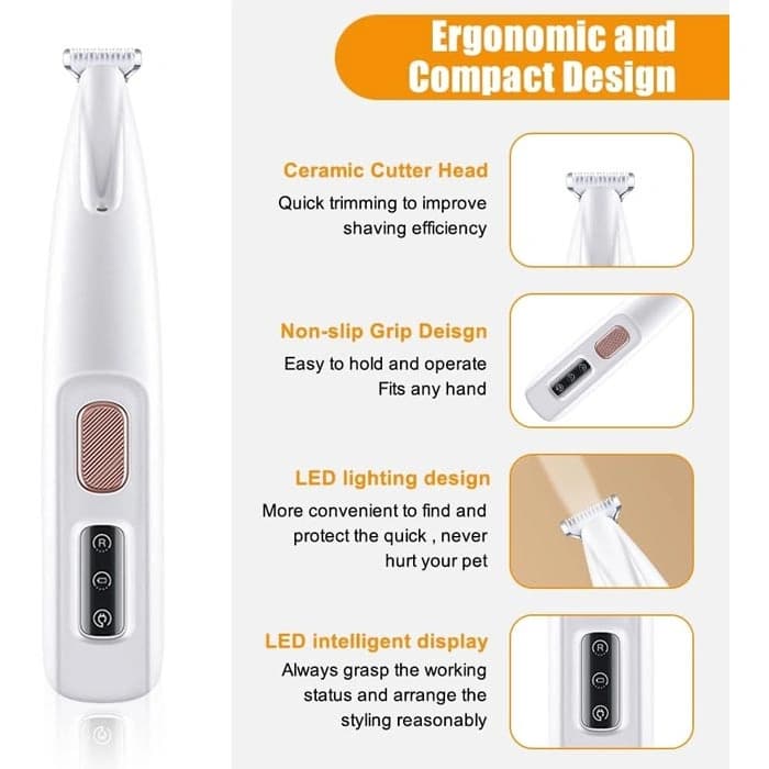 موزر سگ و گربه LED دار شارژی مدل تیگار ابعاد 16×3 سانتی متر — تصویر ۶