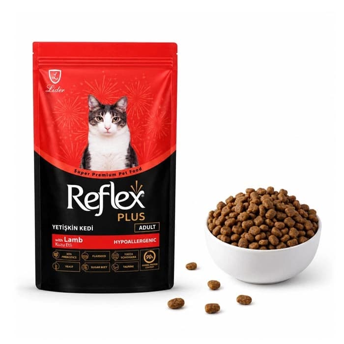غذای خشک گربه رفلکس پلاس طعم بره و برنج مدل هایپوآلرژنیک وزن 15 کیلوگرم Reflex Adult Hypoallergenic Lamb & Rice — تصویر ۵