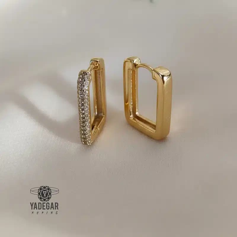 گوشواره ژوپینگ حلقه ای نگین دارکدx110 — تصویر ۲