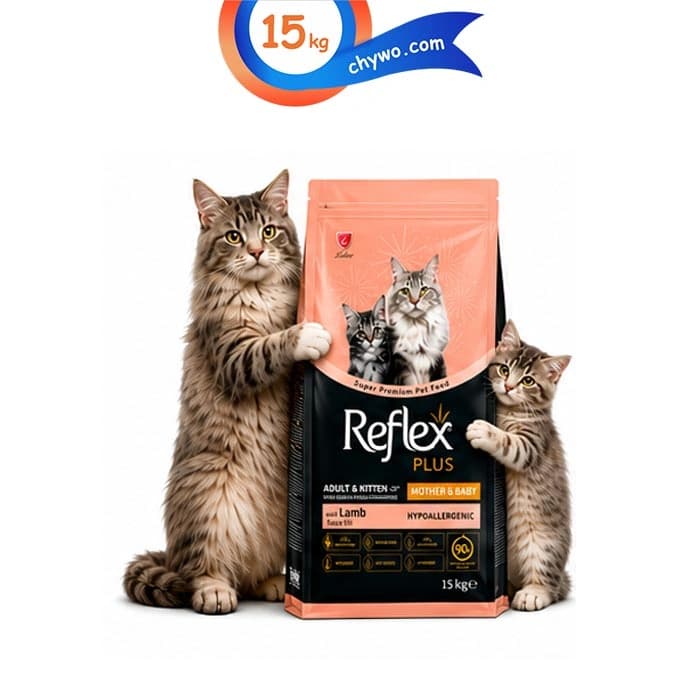 غذای خشک گربه مادر و بچه گربه رفلکس پلاس طعم بره مدل مادر اند بیبی وزن 15 کیلوگرم Reflex Mother & Baby Lamb — تصویر ۶