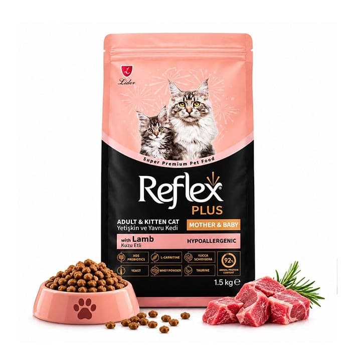 غذای خشک گربه مادر و بچه گربه رفلکس پلاس طعم بره مدل مادر اند بیبی وزن 15 کیلوگرم Reflex Mother & Baby Lamb — تصویر ۹
