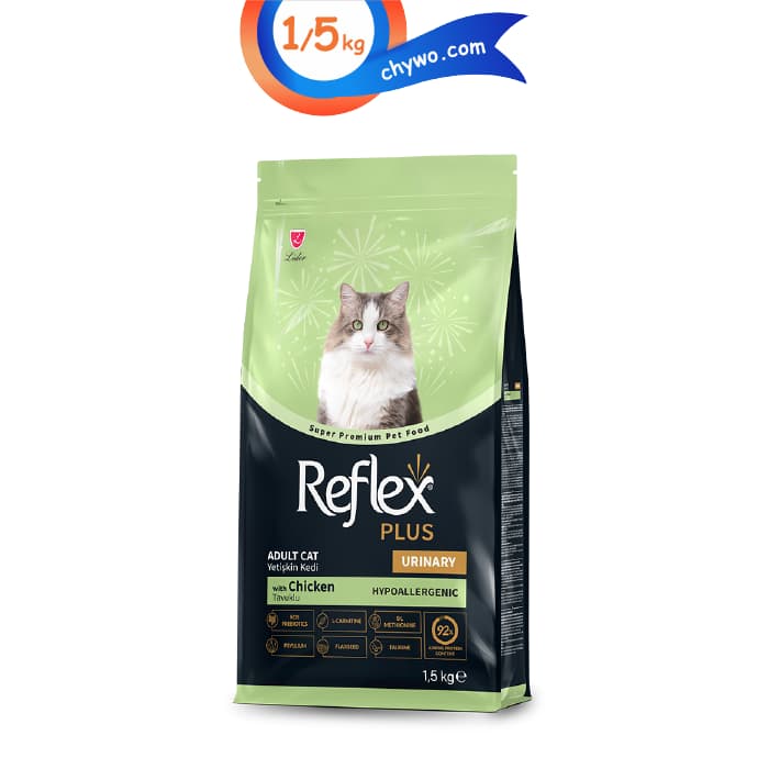 غذای خشک گربه بالغ رفلکس پلاس طعم مرغ مدل یوریناری وزن 1/5 کیلوگرم Reflex Plus Urinary Chicken