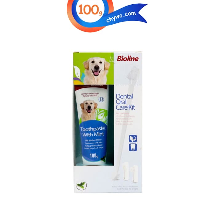 کیت مراقبت دندان سگ بایولاین طعم نعنا وزن 100 گرم Bioline Dental Oral Care Kit — تصویر ۴