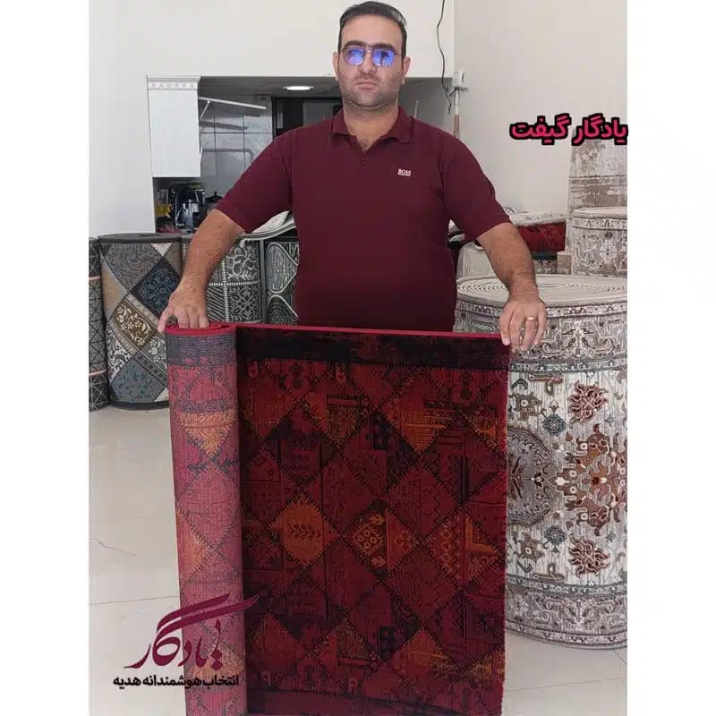 فرش کناره طرح ترکمن لاکی 700 شانه کد kf02 — تصویر ۳