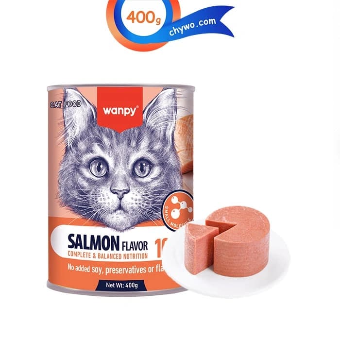 کنسرو گربه ونپی طعم ماهی سالمون مدل پته ای وزن 400 گرم Wanpy Cat Salmon — تصویر ۵