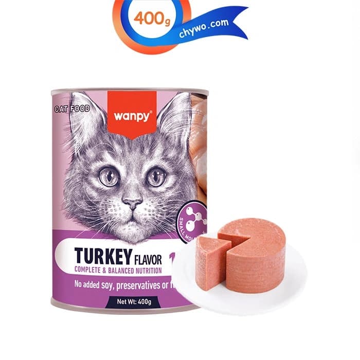 کنسرو گربه ونپی طعم بوقلمون مدل پته ای وزن 400 گرم Wanpy Cat Turkey — تصویر ۵