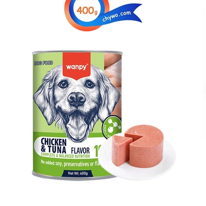 کنسرو سگ ونپی طعم مرغ و ماهی تن مدل پته ای وزن 400 گرم Wanpy Dog Chicken & Tuna