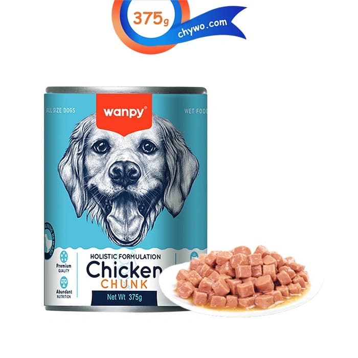 کنسرو سگ ونپی طعم مرغ مدل چانکی (تکه ای) وزن 375 گرم Wanpy Chicken Chunk