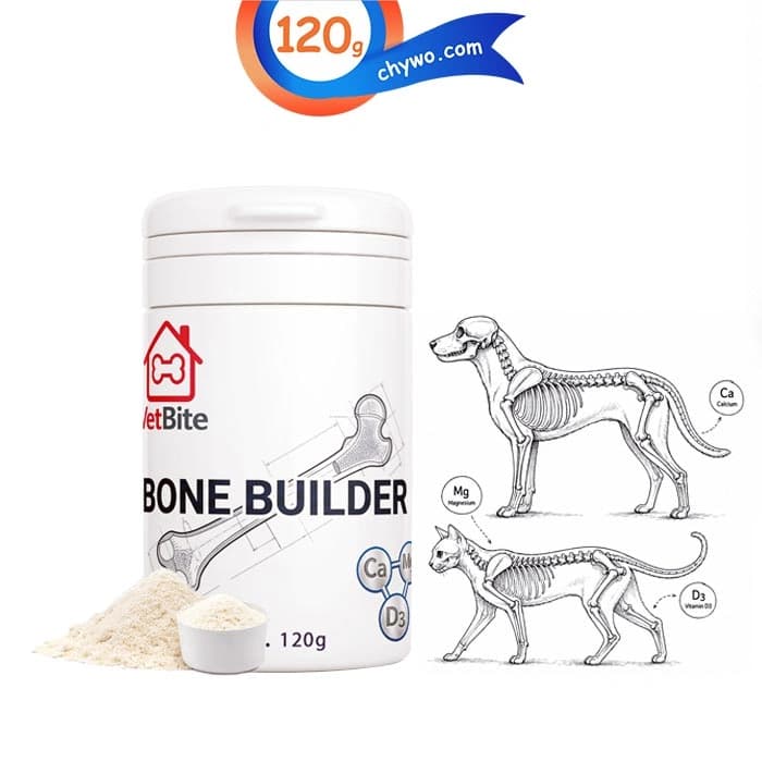 پودر مکمل بن بیلدر سگ و گربه وت بایت برای تقویت استخوان ها وزن 120 گرم VetBite Bone Builder