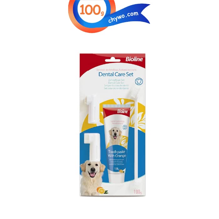 ست خمیر دندان و مسواک سگ بایولاین طعم پرتقال وزن 100 گرم Bioline toothpaste with Orange Flavor — تصویر ۴
