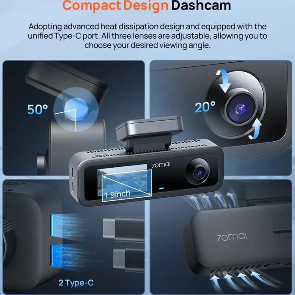 دوربین خودروی شیائومی مدل 70Mai Dash Cam T400 Set — تصویر ۸
