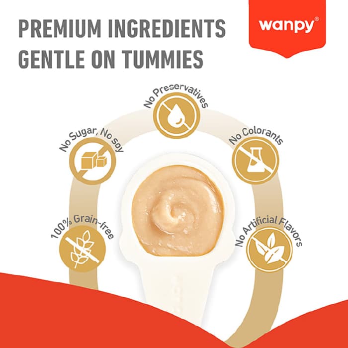 بستنی قاشقی گربه ونپی طعم مرغ وزن 16 گرم (تکی یک عددی) Wanpy Lickable Cream Chicken — تصویر ۵